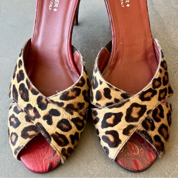 DONALD J. PLINER Couture Leopard Fur & Leather Hollywood High Heels SZ 8 Narrow - Picture 5 of 11
